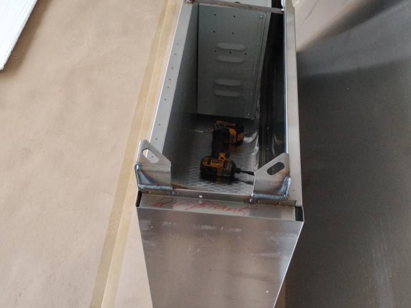 Hood utility cabinet during install