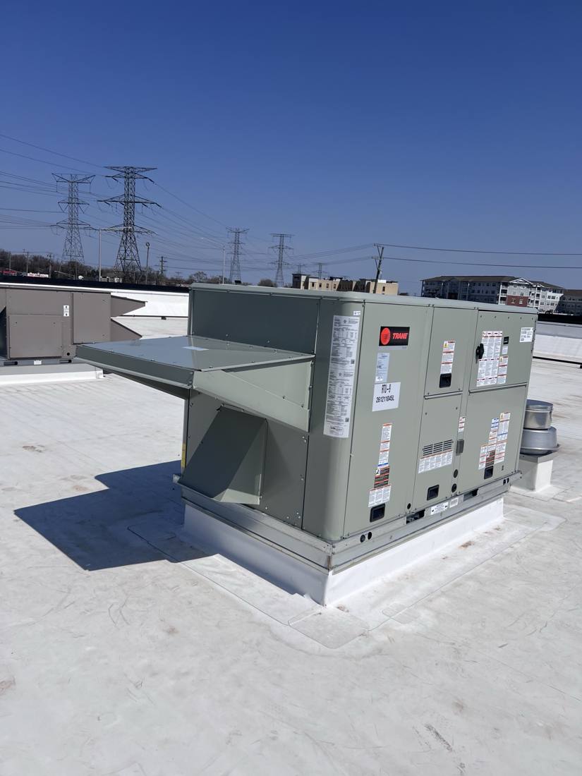 RTU-9 with economizer hood, installed