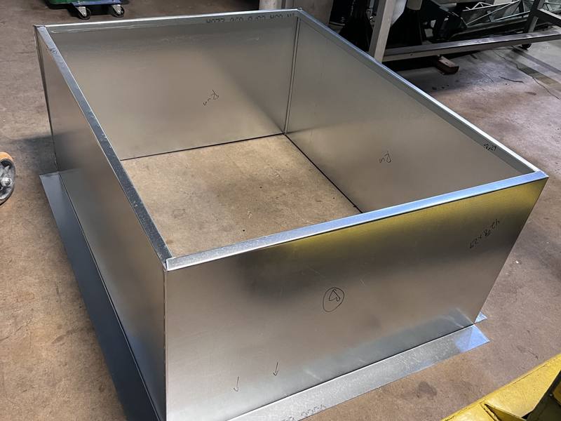 Custom roof curb, fabricated in the shop